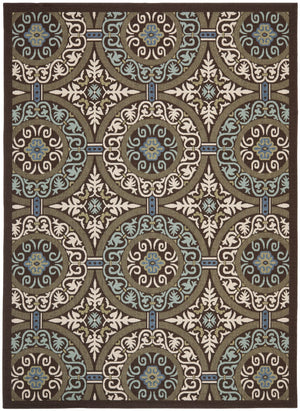 Safavieh Veranda Stylish Chocolate Cream Area Rug - Soft, Durable, Perfect For Home Décor & Comfort Chocolate ,Aqua 87% Polypropylen,9.3% Polyester,3.7% Latex Ver055-0723-214