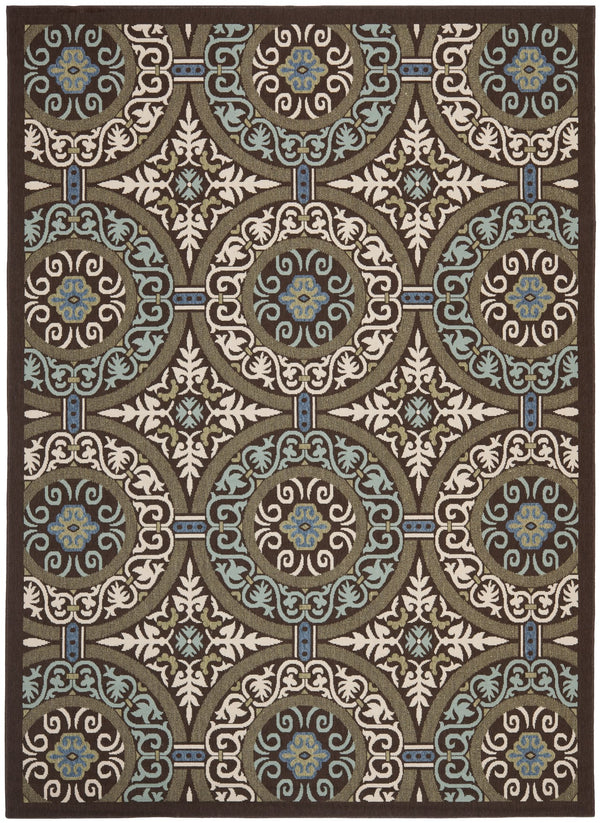 Safavieh Veranda Stylish Chocolate Cream Area Rug - Soft, Durable, Perfect For Home Décor & Comfort Chocolate ,Aqua 87% Polypropylen,9.3% Polyester,3.7% Latex Ver055-0723-214