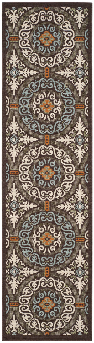 Safavieh Veranda Stylish Chocolate Cream Area Rug - Soft, Durable, Perfect For Home Décor & Comfort Chocolate ,Aqua 87% Polypropylen,9.3% Polyester,3.7% Latex Ver055-0723-214