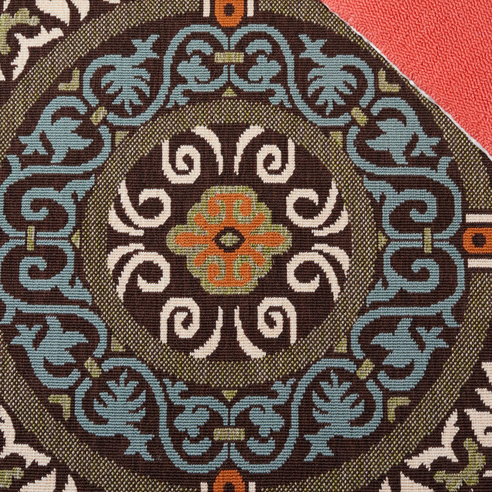 Safavieh Veranda Stylish Chocolate Cream Area Rug - Soft, Durable, Perfect For Home Décor & Comfort Chocolate ,Aqua 87% Polypropylen,9.3% Polyester,3.7% Latex Ver055-0723-214