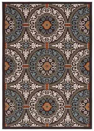 Safavieh Veranda Stylish Chocolate Cream Area Rug - Soft, Durable, Perfect For Home Décor & Comfort Chocolate ,Aqua 87% Polypropylen,9.3% Polyester,3.7% Latex Ver055-0723-214