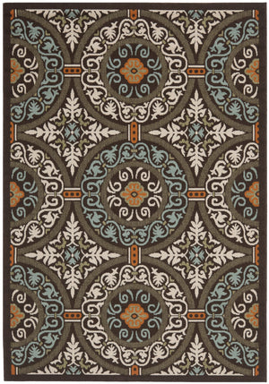 Safavieh Veranda Stylish Chocolate Cream Area Rug - Soft, Durable, Perfect For Home Décor & Comfort Chocolate ,Aqua 87% Polypropylen,9.3% Polyester,3.7% Latex Ver055-0723-214