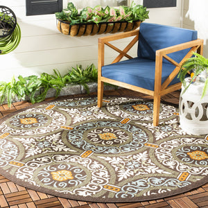 Safavieh Veranda Stylish Chocolate Cream Area Rug - Soft, Durable, Perfect For Home Décor & Comfort Chocolate ,Aqua 87% Polypropylen,9.3% Polyester,3.7% Latex Ver055-0723-214