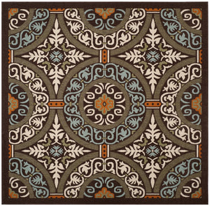 Safavieh Veranda Stylish Chocolate Cream Area Rug - Soft, Durable, Perfect For Home Décor & Comfort Chocolate ,Aqua 87% Polypropylen,9.3% Polyester,3.7% Latex Ver055-0723-214