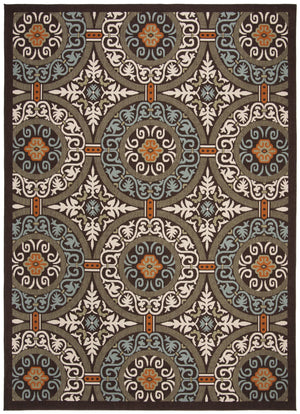 Safavieh Veranda Stylish Chocolate Cream Area Rug - Soft, Durable, Perfect For Home Décor & Comfort Chocolate ,Aqua 87% Polypropylen,9.3% Polyester,3.7% Latex Ver055-0723-214