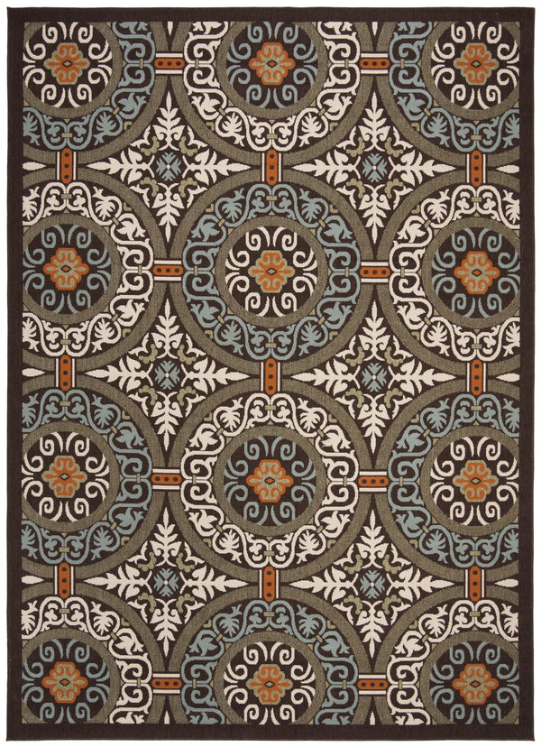 Safavieh Veranda Stylish Chocolate Cream Area Rug - Soft, Durable, Perfect For Home Décor & Comfort Chocolate ,Aqua 87% Polypropylen,9.3% Polyester,3.7% Latex Ver055-0723-214
