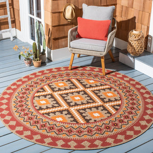 Safavieh Veranda Stylish Red Natural Area Rug – Durable, Elegant Design For Modern Home Décor And Comfort Black ,Creme 87% Polypropylen,9.3% Polyester,3.7% Latex Ver099-0421-10