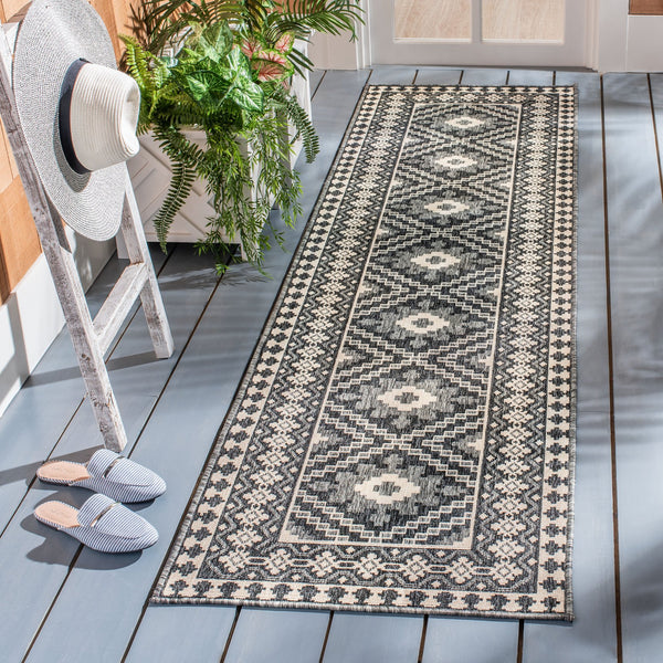 Safavieh Veranda Stylish Red Natural Area Rug – Durable, Elegant Design For Modern Home Décor And Comfort Black ,Creme 87% Polypropylen,9.3% Polyester,3.7% Latex Ver099-0421-10