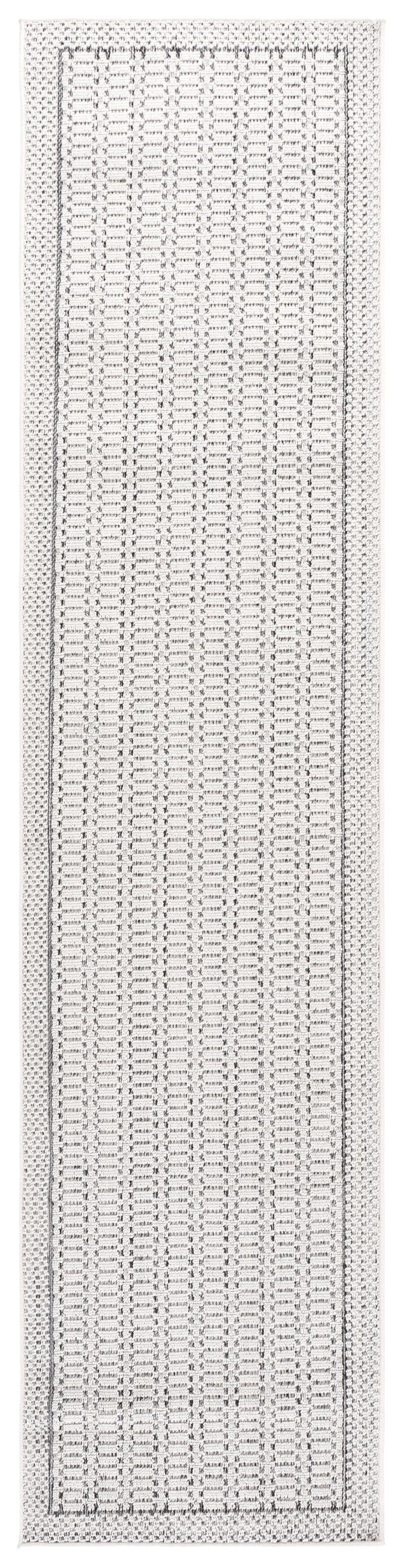 Safavieh Veranda Turkish Power‑Loomed Runner In Ivory & Dark Grey — Low‑Pile, Stain‑Resistant Modern Hallway Rug 2'-2" x 9'-0" VER584G-29