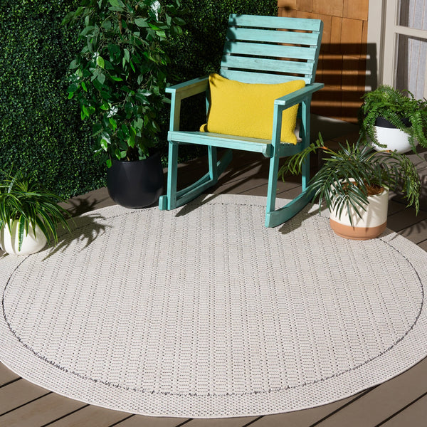 Safavieh Veranda Turkish Power‑Loomed Runner In Ivory & Dark Grey — Low‑Pile, Stain‑Resistant Modern Hallway Rug 2'-2" x 9'-0" VER584G-29