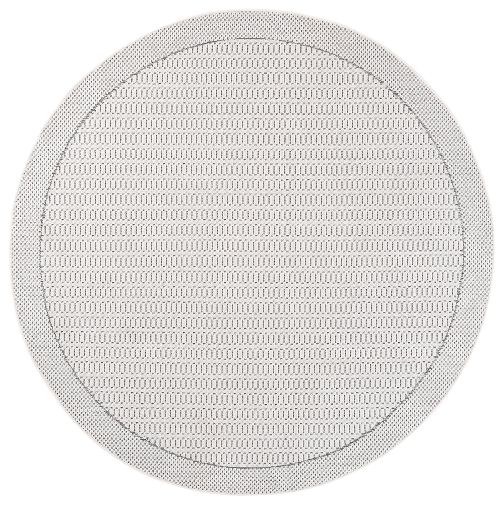 Safavieh Veranda Modern Ivory & Dark Grey Square Rug — Low-Profile 3/8" Pile, Durable Turkish Power-Loomed Design 6'-7" x 6'-7" VER584G-7SQ
