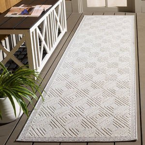Safavieh Veranda Contemporary Ivory And Grey Area Rug — Low-Profile, Stain-Resistant Power-Loomed Turkish Design 5'-3" x 7'-6" VER586A-5