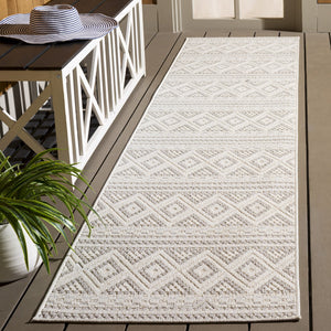 Safavieh Veranda Round Ivory & Grey Rug — Low Pile, Power-Loomed In Turkey For Modern Minimalist Spaces 6'-7" x 6'-7" VER588A-7R