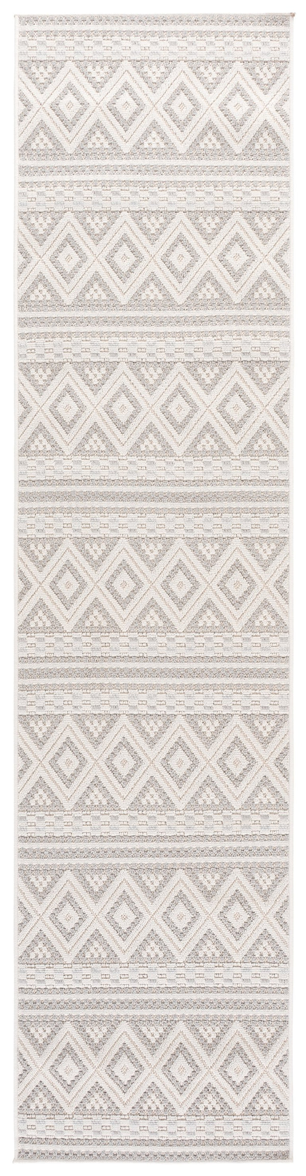 Safavieh Veranda Square Ivory And Grey Area Rug — Low-Profile, Power-Loomed Turkish Construction, Durable Elegance 6'-7" x 6'-7" VER588A-7SQ