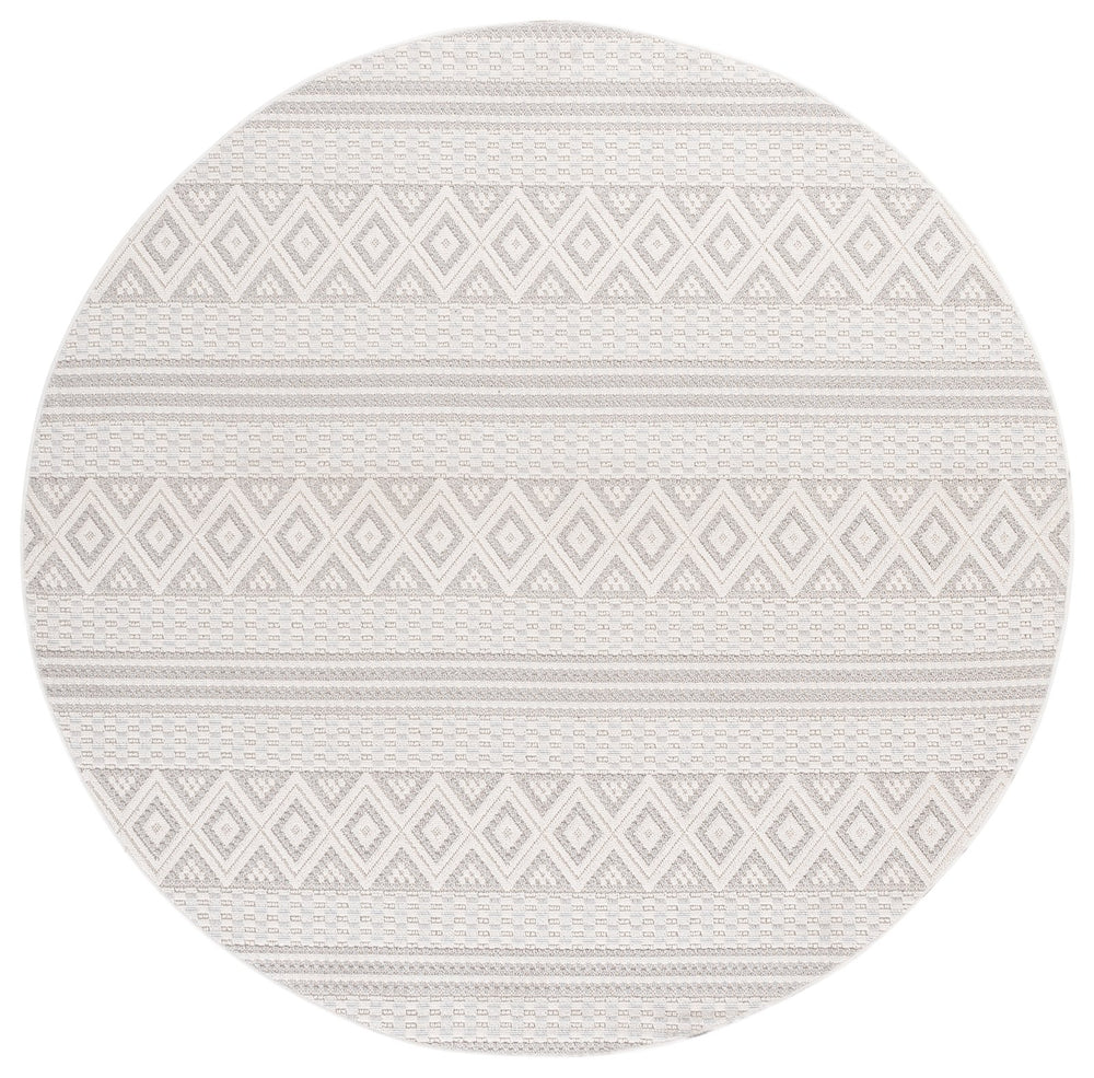 Safavieh Veranda Ivory Grey Runner Rug With Geometric Boho Motif — Low-Profile, Durable Power-Loomed Design 2'-2" x 9'-0" VER588A-29