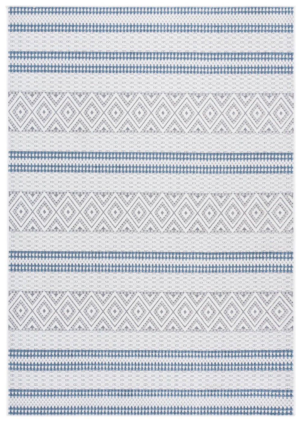 Safavieh Veranda Elegant Ivory & Blue Grey Area Rug – Soft, Modern 5'3" X 7'6" Medium Rectangle For Any Room Ivory ,Blue Grey Polyester Ver588b-5