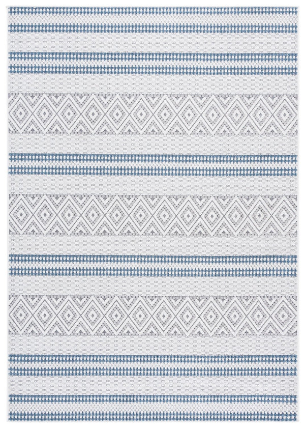 Safavieh Veranda Elegant Ivory & Blue Grey Area Rug – Soft, Modern 5'3" X 7'6" Medium Rectangle For Any Room Ivory ,Blue Grey Polyester Ver588b-5