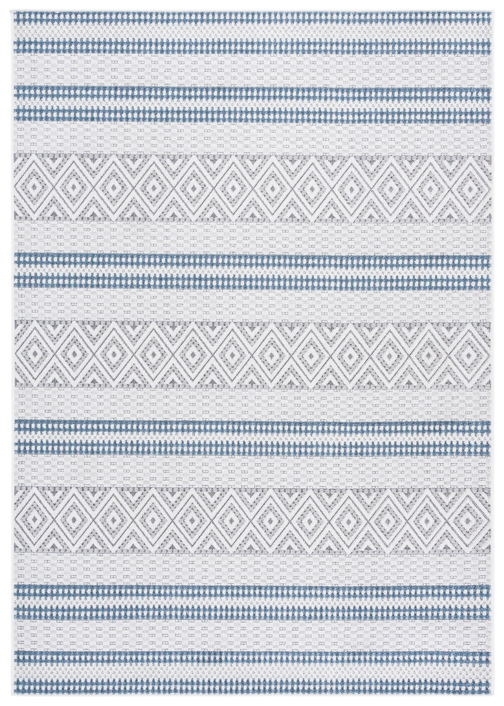 Safavieh Veranda Modern Area Rug - Elegant Power-loomed Design For Timeless Style And Comfort In Your Home Ivory ,Blue Grey Polyester Ver588b-9