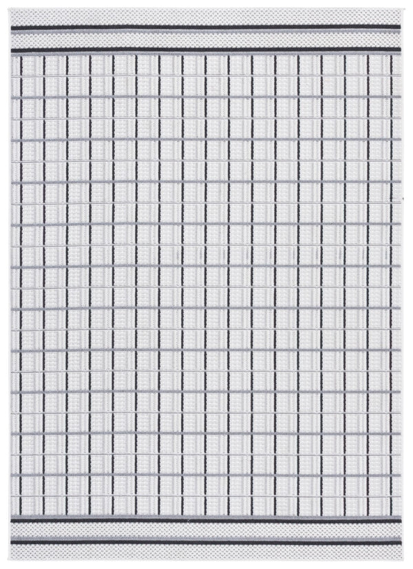 Safavieh Veranda Modern Hallway Runner Rug - Elegant Ivory And Beige Design For Contemporary Spaces Grey ,Dark Grey Polyester Ver592f-29