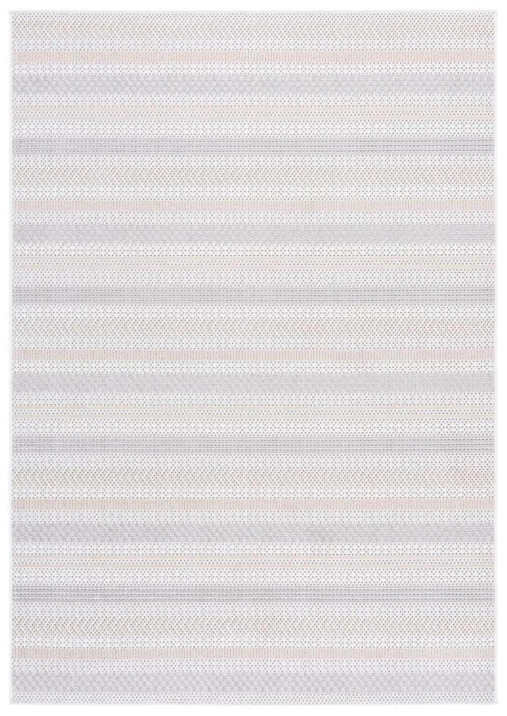 Safavieh Veranda Ivory & Beige Grey Area Rug - 5'3" X 7'6" Modern Power Loomed Design For Elegant Spaces Ivory ,Beige Grey Polyester Ver594a-5