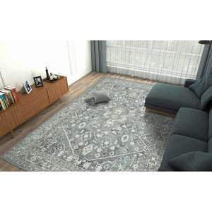 AMER Rugs Vestige Jericha VES-2 Hand-Tufted Handmade New Zealand Wool Transitional Oriental Rug Blue 3'6" x 5'6"