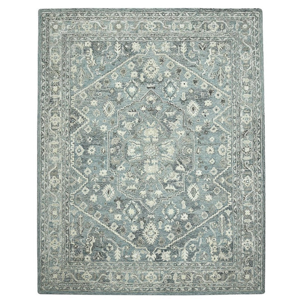Amer Rugs Vestige Farmhouse Hand-tufted Oriental Area Rug In Luxurious New Zealand Wool For Elegant Spaces Steel Blue Wool, Viscose Ves20203