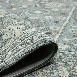 Amer Rugs Vestige Farmhouse Hand-tufted Oriental Area Rug In Luxurious New Zealand Wool For Elegant Spaces Steel Blue Wool, Viscose Ves20203