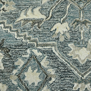 Amer Rugs Vestige Farmhouse Hand-tufted Oriental Area Rug In Luxurious New Zealand Wool For Elegant Spaces Steel Blue Wool, Viscose Ves20203