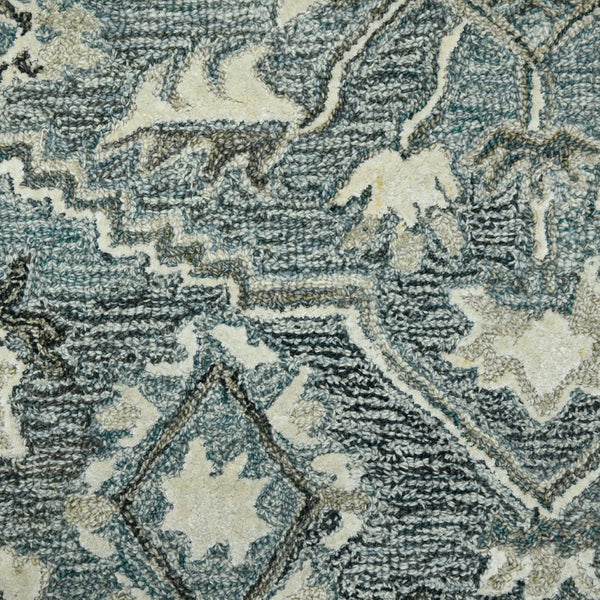 Amer Rugs Vestige Farmhouse Hand-tufted Oriental Area Rug In Luxurious New Zealand Wool For Elegant Spaces Steel Blue Wool, Viscose Ves20203
