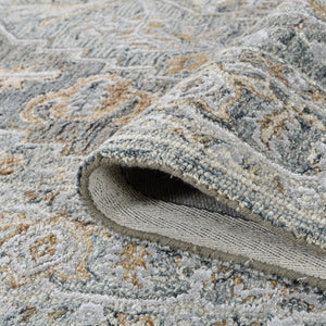 Amer Rugs Vestige Farmhouse Hand-tufted Oriental Area Rug In Luxurious New Zealand Wool For Elegant Spaces Denim Wool, Viscose Ves320576