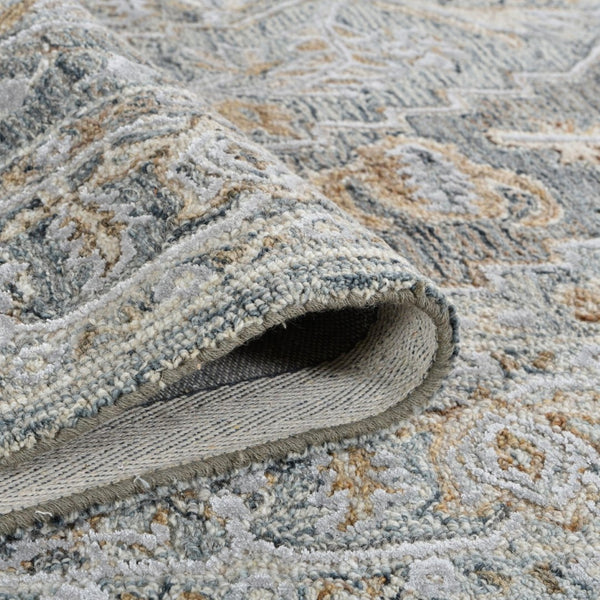 Amer Rugs Vestige Farmhouse Hand-tufted Oriental Area Rug In Luxurious New Zealand Wool For Elegant Spaces Denim Wool, Viscose Ves320576