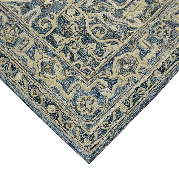 Amer Rugs Vestige Farmhouse Hand-tufted Oriental Area Rug In Luxurious New Zealand Wool For Elegant Spaces Denim,Gray Wool, Viscose Ves60203