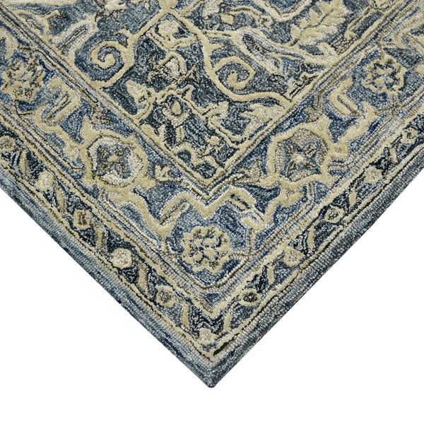 AMER Rugs Vestige Nucia VES-6 Hand-Tufted Handmade New Zealand Wool Transitional Oriental Rug Blue/Taupe 3'6" x 5'6"