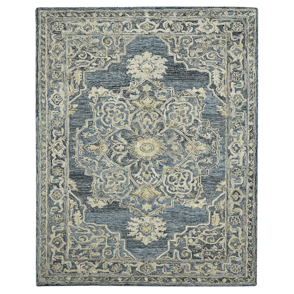 Amer Rugs Vestige Farmhouse Hand-tufted Oriental Area Rug In Luxurious New Zealand Wool For Elegant Spaces Denim,Gray Wool, Viscose Ves60203