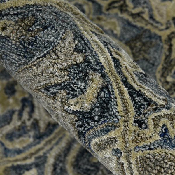 Amer Rugs Vestige Farmhouse Hand-tufted Oriental Area Rug In Luxurious New Zealand Wool For Elegant Spaces Denim,Gray Wool, Viscose Ves60203