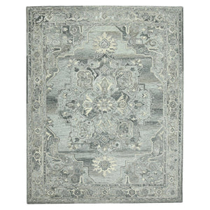 Amer Rugs Vestige Farmhouse Hand-tufted Oriental Area Rug In Luxurious New Zealand Wool For Elegant Spaces Gray Wool, Viscose Ves70203
