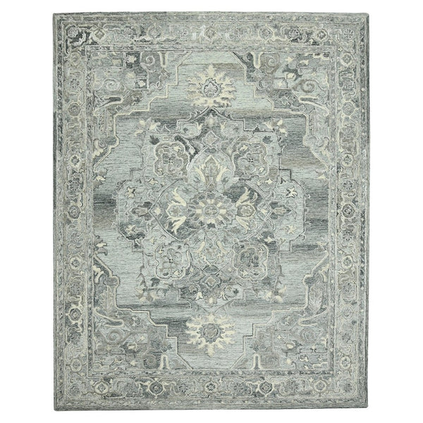 Amer Rugs Vestige Farmhouse Hand-tufted Oriental Area Rug In Luxurious New Zealand Wool For Elegant Spaces Gray Wool, Viscose Ves70203