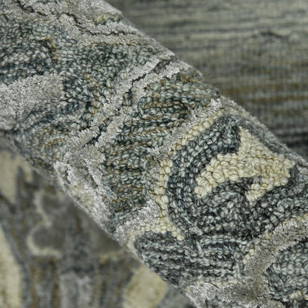 Amer Rugs Vestige Farmhouse Hand-tufted Oriental Area Rug In Luxurious New Zealand Wool For Elegant Spaces Gray Wool, Viscose Ves70203