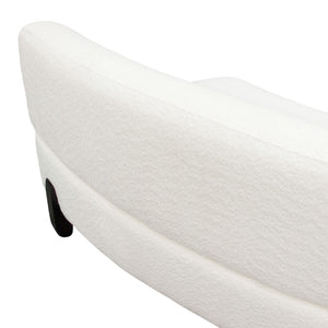 Diamond Sofa Vesper 3pc Curved Modular Armless Sofa In Chic White Faux Shearling With Sleek Black Wood Legs White Fabric Vesper3pcaswh