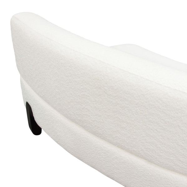 Diamond Sofa Vesper 3pc Curved Modular Armless Sofa In Chic White Faux Shearling With Sleek Black Wood Legs White Fabric Vesper3pcaswh