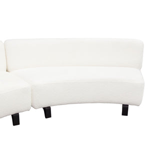 Diamond Sofa Vesper 3pc Curved Modular Armless Sofa In Chic White Faux Shearling With Sleek Black Wood Legs White Fabric Vesper3pcaswh