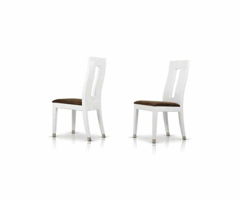 VIG Furniture Thor Sleek High-Gloss White Dining Side Chair — Modern Ergonomic Seat, Sturdy Compact 22X22x43 Design VGGU903CH-WHT