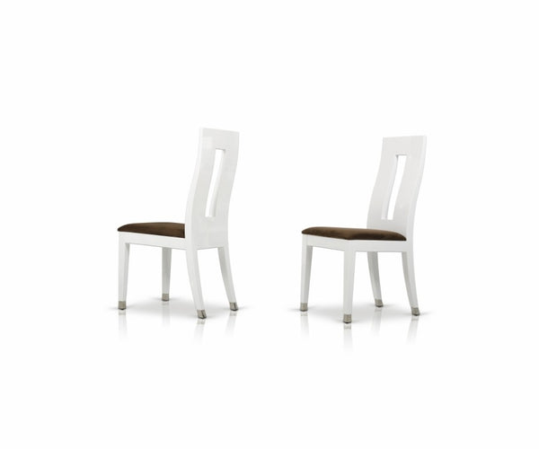 VIG Furniture Thor Sleek High-Gloss White Dining Side Chair — Modern Ergonomic Seat, Sturdy Compact 22X22x43 Design VGGU903CH-WHT