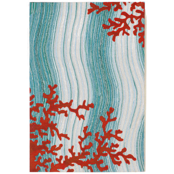 Trans Ocean Liora Manne Visions Iv Coral Reef 2' X 3' Indoor/Outdoor Area Rug - Stylish, Durable, Easy Care! Blue Polyester Vgh23325503