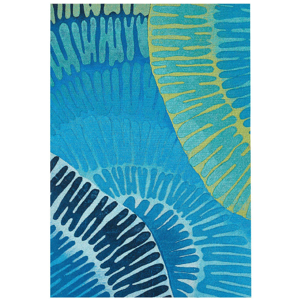 Trans Ocean Liora Manne Visions Iv Cirque Indoor/Outdoor Pillow - Vibrant Botanical Art For Stylish Spaces Blue Polyester Vgh23430204