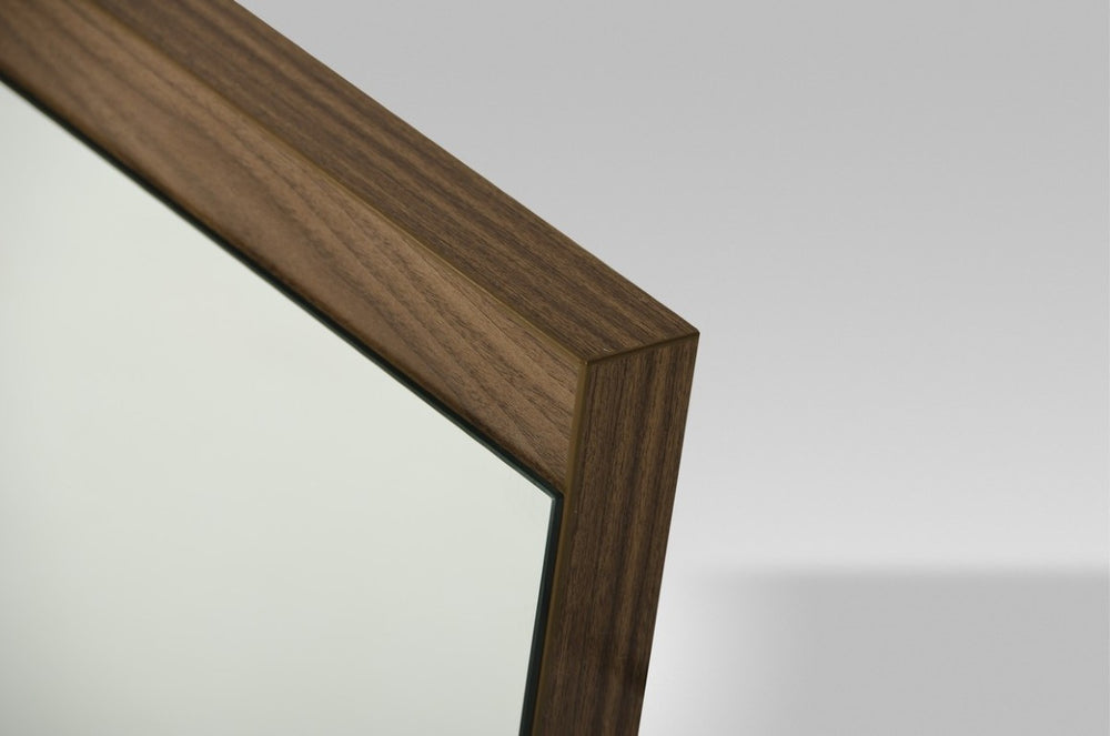 VIG Furniture Rondo Walnut Mirror — Mid-Century Rectangular Wall Accent 51" X 24" Warm Veneer, Durable Craftsmanship VGWC7ZT004-WAL