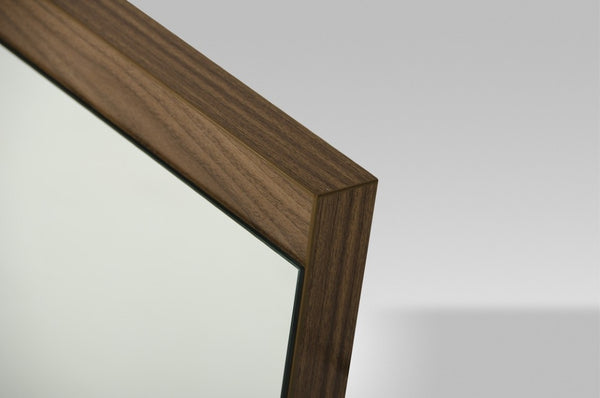 VIG Furniture Rondo Walnut Mirror — Mid-Century Rectangular Wall Accent 51" X 24" Warm Veneer, Durable Craftsmanship VGWC7ZT004-WAL