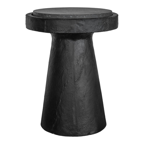 Moe's Home Book Accent Table - Rustic Cement Base With Terrazzo Top, Perfect For Home Decor Or Outdoor Use Black Black Terrazzo Top,Concrete Base Vh-1015-02
