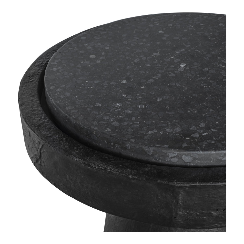 Moe's Home Book Accent Table - Rustic Cement Base With Terrazzo Top, Perfect For Home Decor Or Outdoor Use Black Black Terrazzo Top,Concrete Base Vh-1015-02