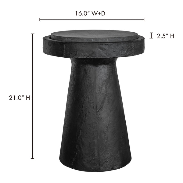 Moe's Home Book Accent Table - Rustic Cement Base With Terrazzo Top, Perfect For Home Decor Or Outdoor Use Black Black Terrazzo Top,Concrete Base Vh-1015-02